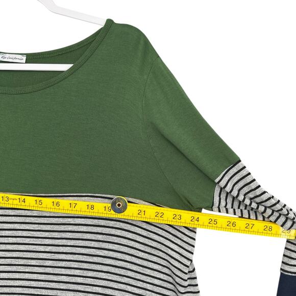 Égs California Color Block Floral Striped Round Neck Tunic Top Womens X-Large - Picture 4 of 5